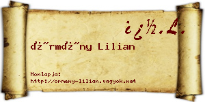 Örmény Lilian névjegykártya